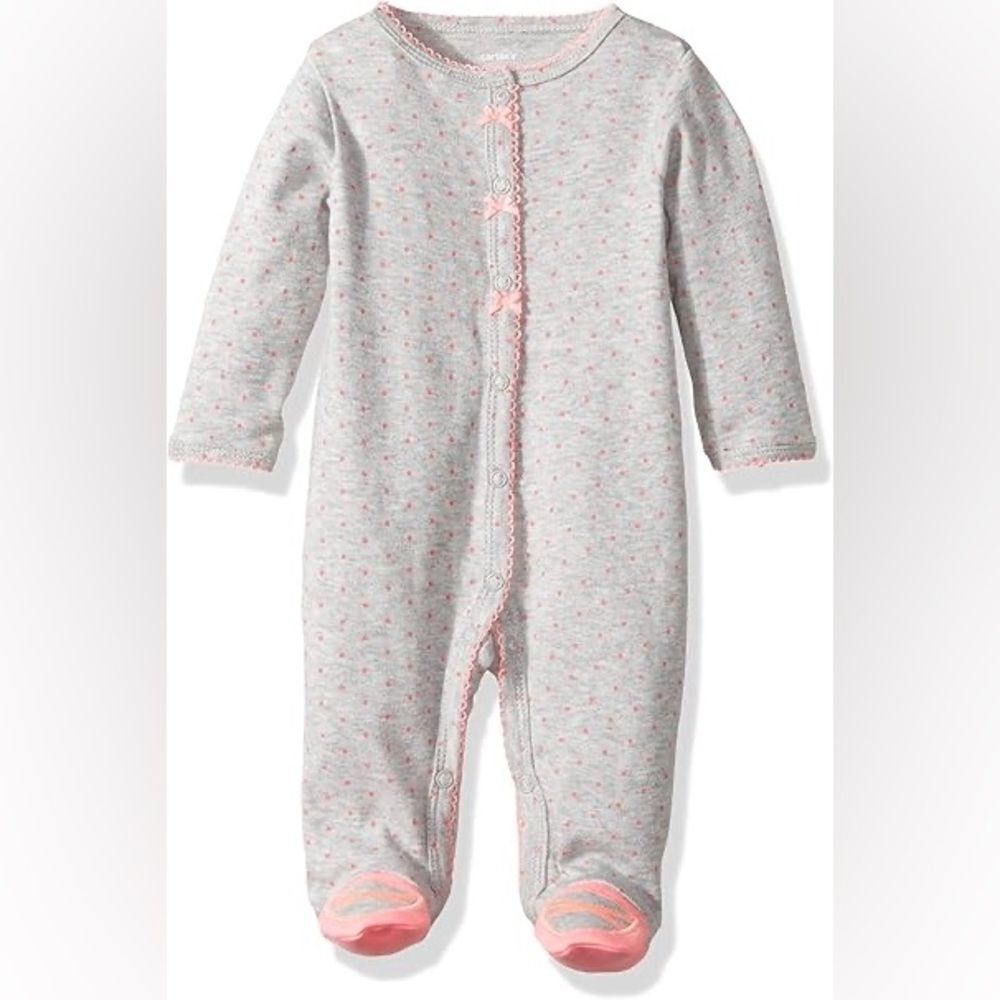 Carter’s Baby Girl Kids One Piece Polka Dot Ballerina Footie Pajamas. 9 Months.